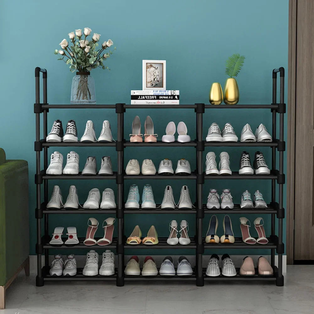 space-saving multi-layer metal shoe rack