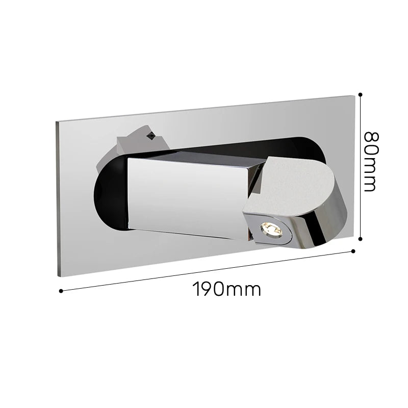 Modern folding LED wall light with adjustable angle, ideal for hotels