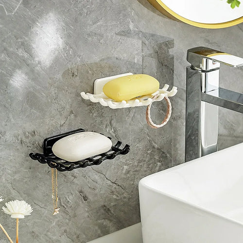 modern design no-drill soap drain wall shelf - vue 3 sur 8
