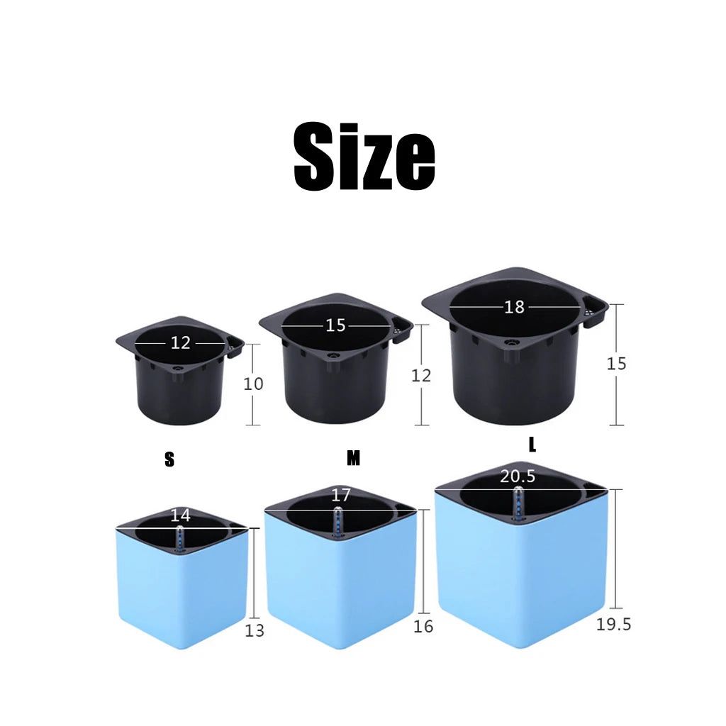 White Self Watering Planter, Water Indicator, Modern Decorative Planter Pot for all House Plants Flowers, Herbs, Vegetables - vue 6 sur 6