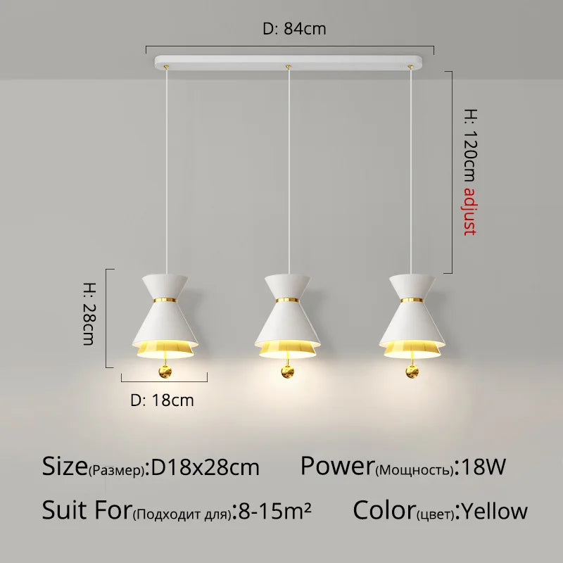 Creative adjustable smart touch pendant light for restaurant - vue 9 sur 17