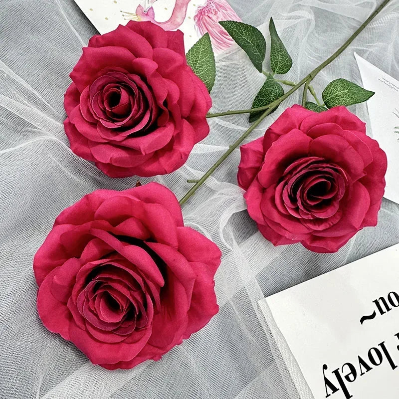 Silk floral decoration with roses and branches for parties