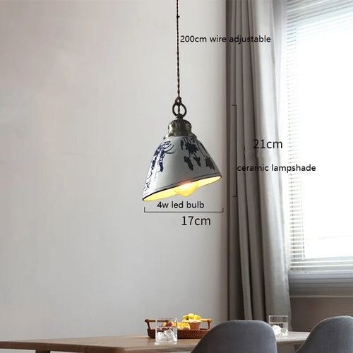 Modern ceramic LED pendant light for home interiors - vue 6 sur 29