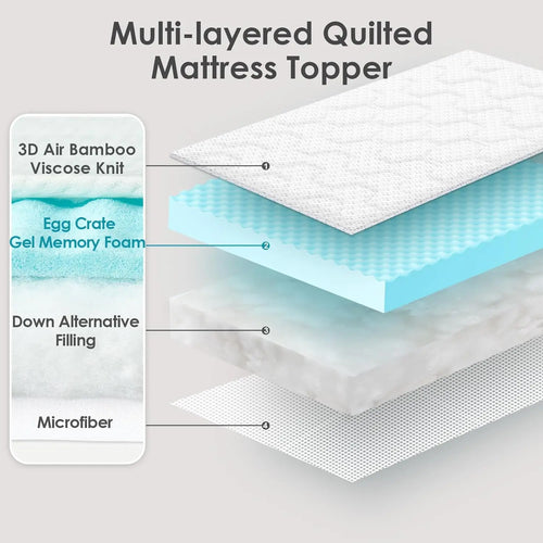 （Kostenloser Versand） Gel Topper 135x190cm Boxspringbett, Matratzentopper 135x190cm Memory Foam - vue 7 sur 6