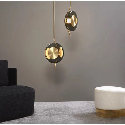 Modern glass chandelier for minimalist interior decor - vue 7 sur 8
