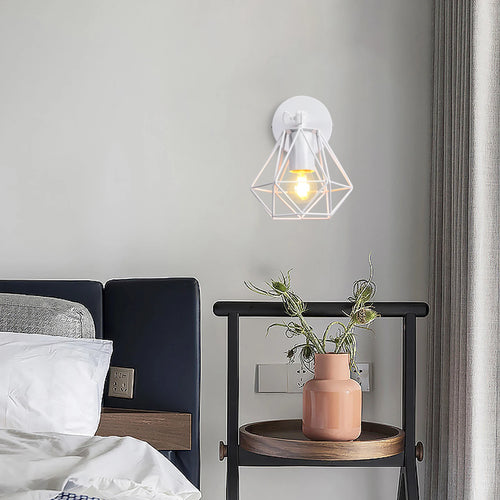 Industrial loft vintage cage LED wall light - vue 4 sur 10