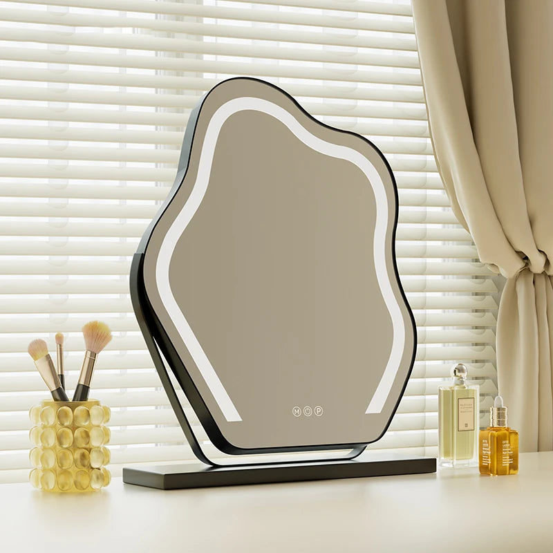 Vanity Mirror with Lights, Bathroom Mirror with Dimmable 3 Modes, 360° Rotary Touch Screen Control, Suable for Bedroom