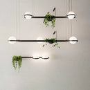 Modern nordic chandelier with hanging led flower pot