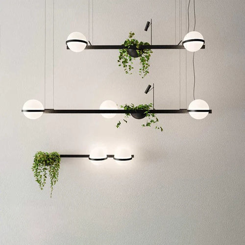 Modern nordic chandelier with hanging led flower pot - vue 3 sur 18