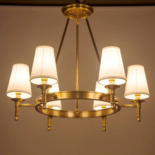 Full copper round chandelier for bedroom - vue 2 sur 12