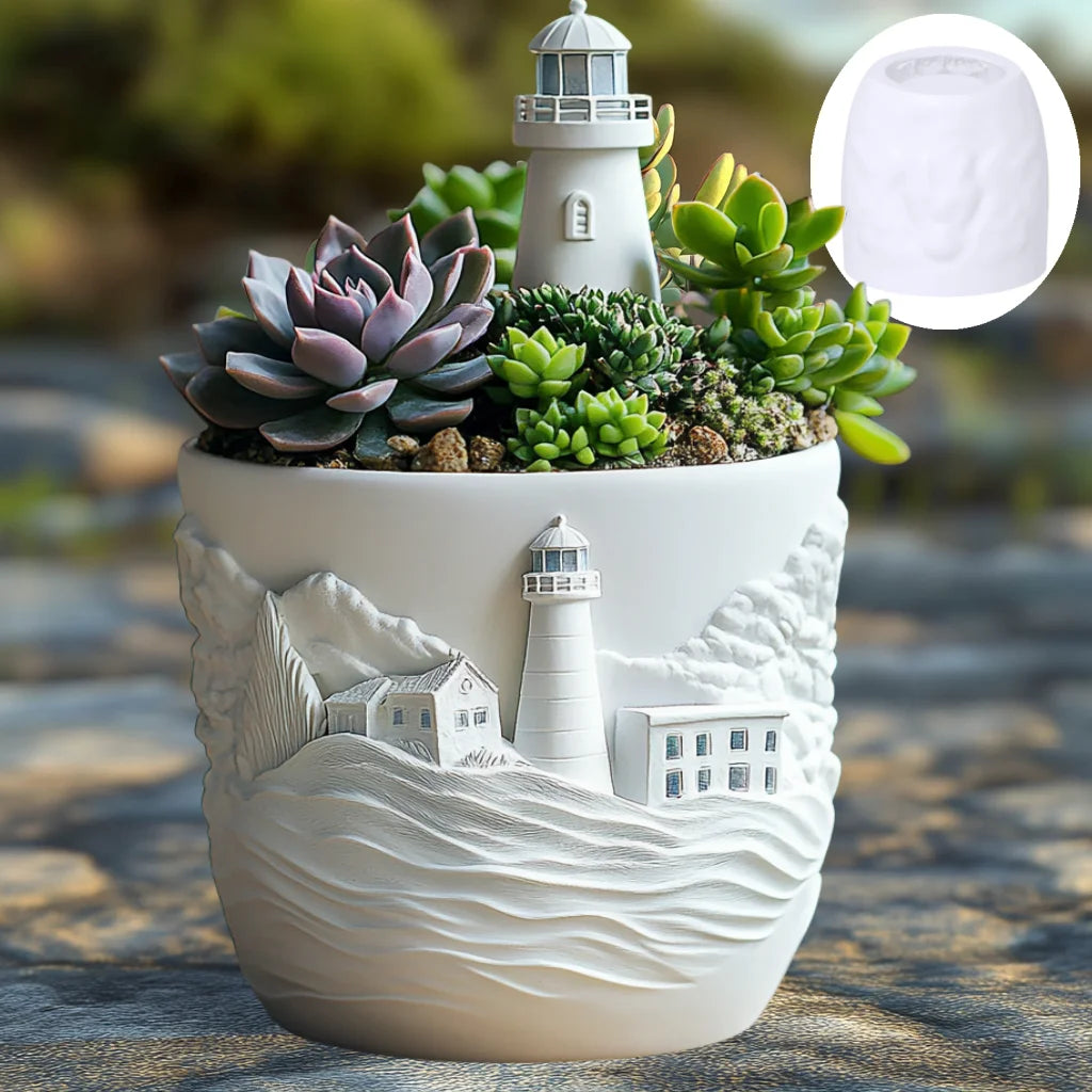 Silicone mould for flower pot and decorative storage