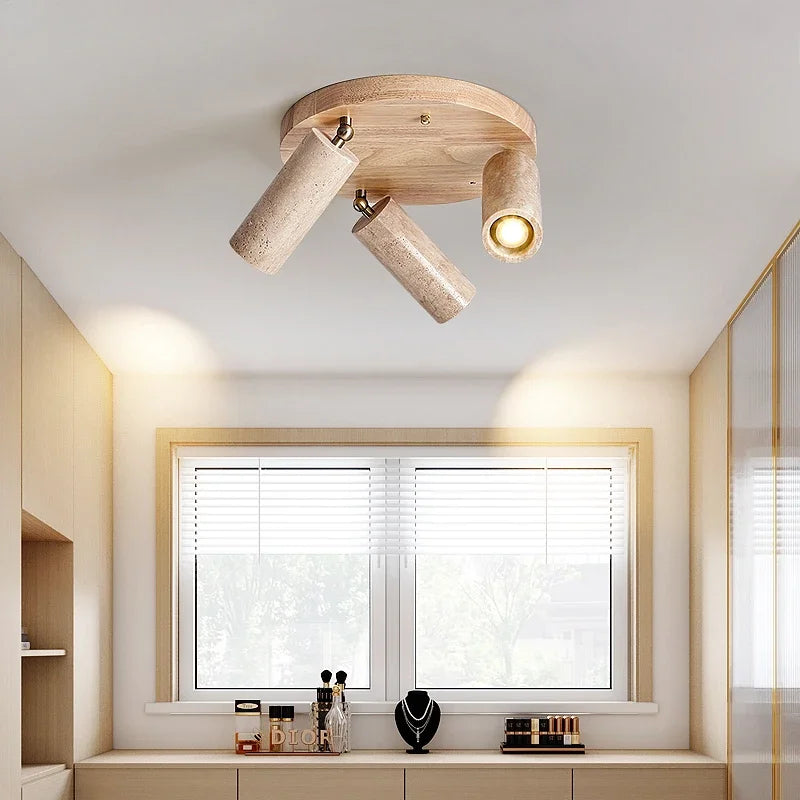 Japanese style vintage LED ceiling light for indoor and outdoor use - vue 3 sur 8