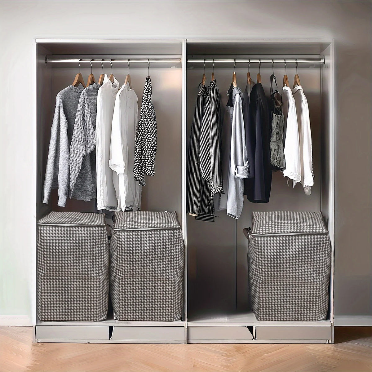 large capacity folding clothes storage bag with handle - vue 6 sur 10