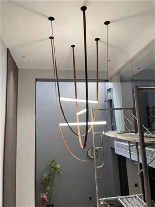 Creative minimalist postmodern glass tube LED pendant light - vue 4 sur 14