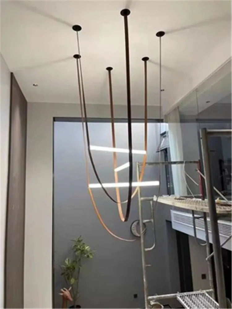 Creative minimalist postmodern glass tube LED pendant light - vue 4 sur 14