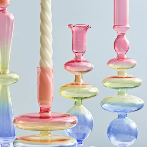Glass candlestick holder for party and wedding decorations - vue 2 sur 16