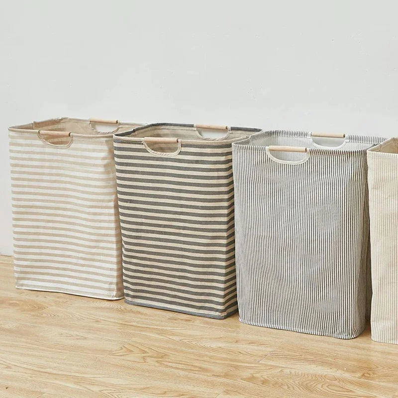 foldable storage basket for dirty laundry with handle