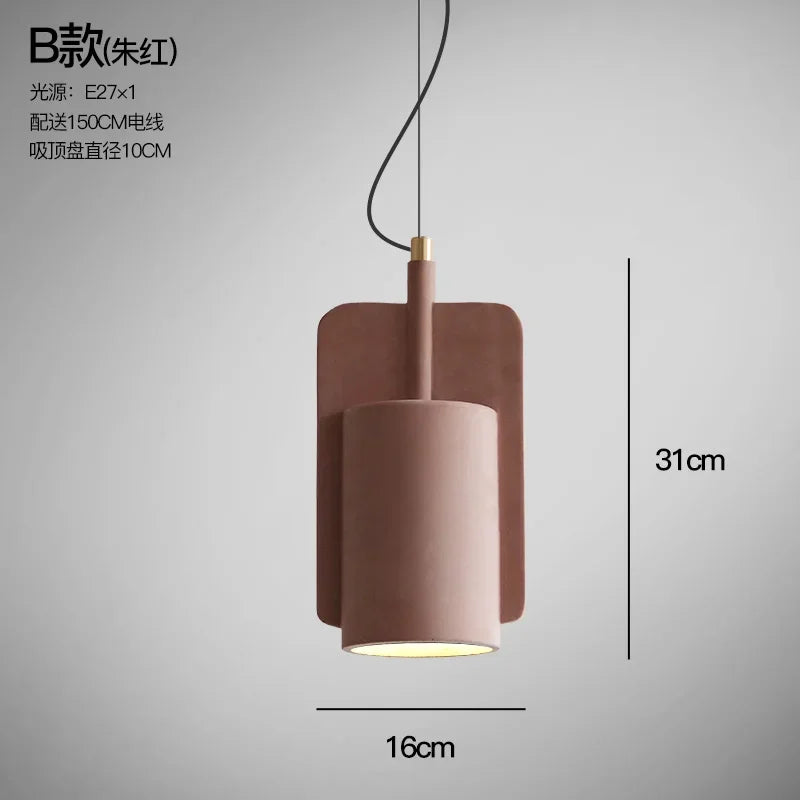 Industrial cement pendant light for retro interior decor - vue 11 sur 12