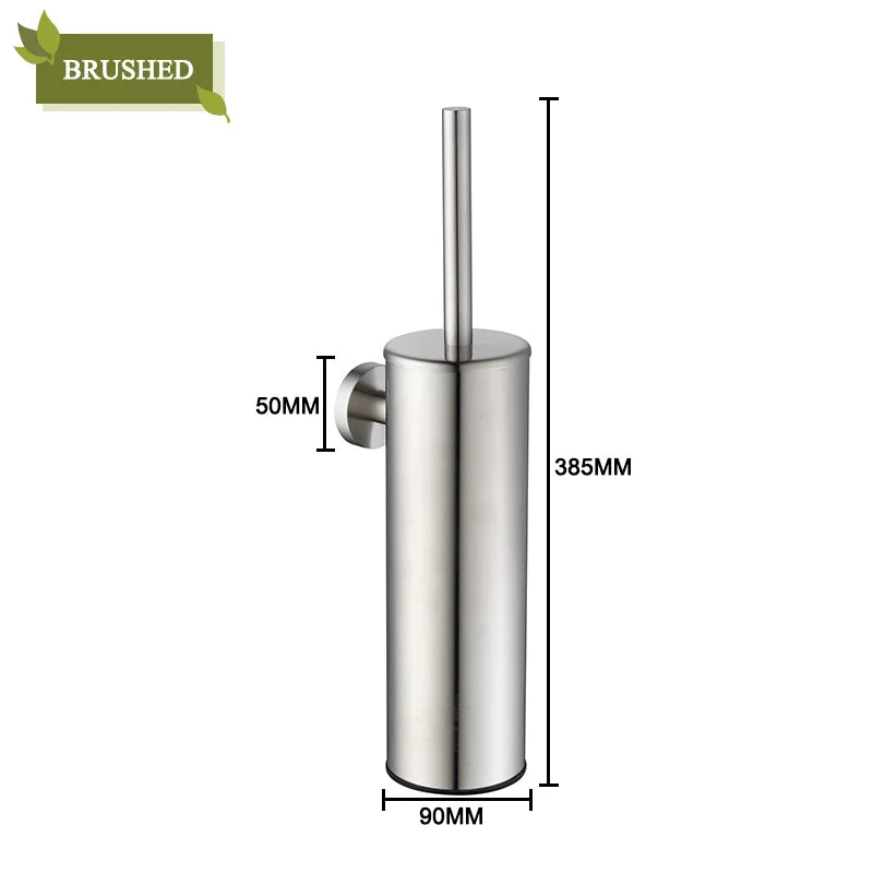 Wall-mounted stainless steel toilet brush holder for cleaning and storage - vue 12 sur 12
