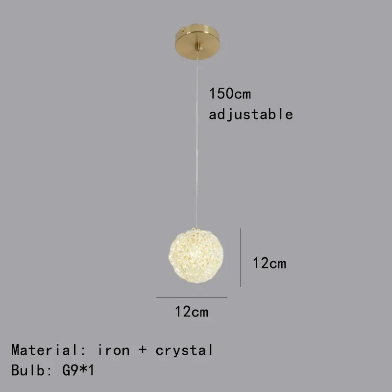 Modern artistic luxury crystal ball chandelier