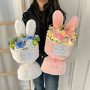 Knitted rose bouquet cartoon gift for valentine’s day and christmas