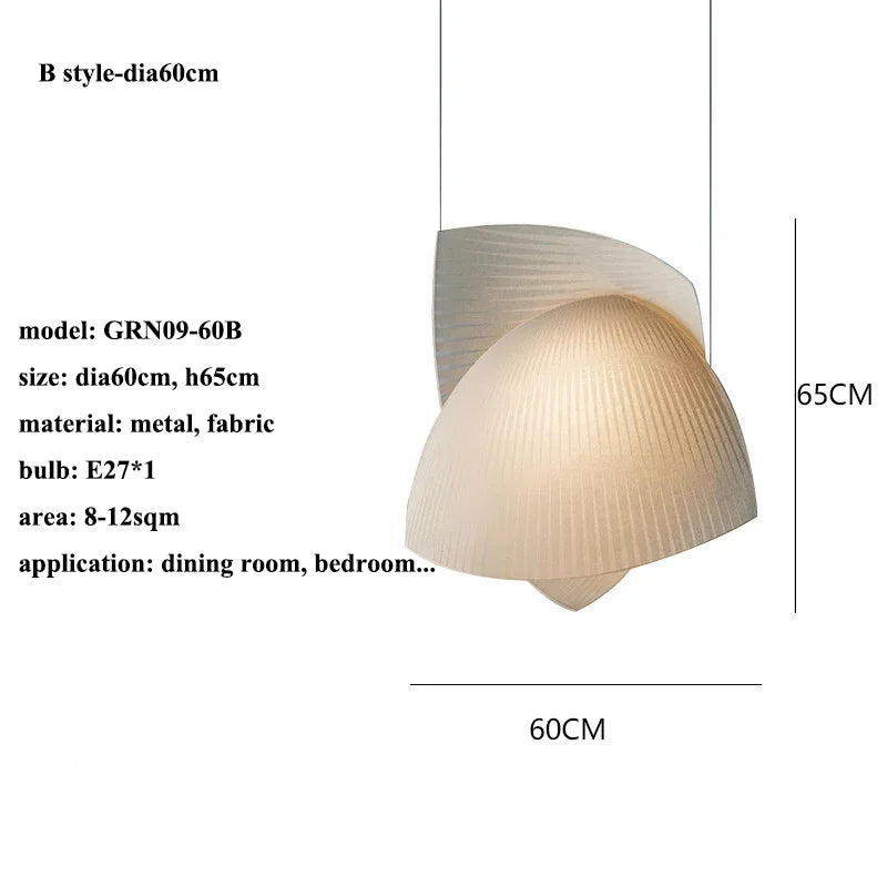 Nordic wabi sabi fabric pendant light for elegant interior décor