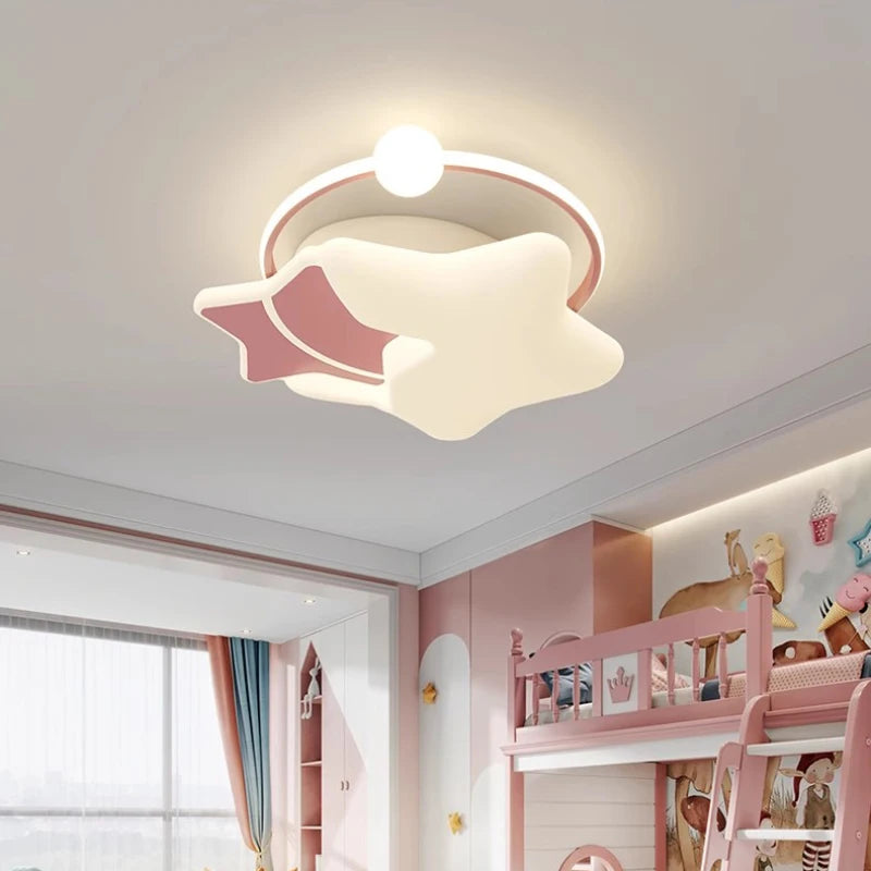 Modern star ceiling light for a cosy and romantic children's room