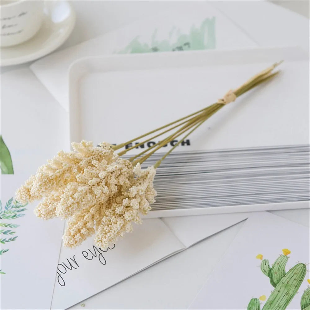 Set of 6 wheat stems and lavender flowers for wedding decoration
