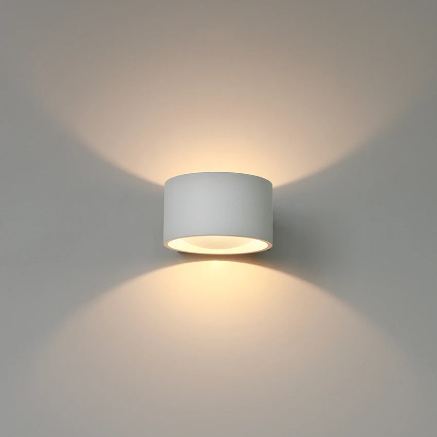 Round aluminium LED wall light ac90-260v
