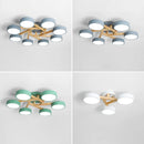 lustre led style nordique moderne en bois massif