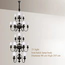 black copper led chandelier for elegant hotel decoration