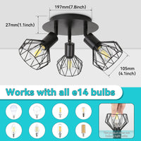 Adjustable LED ceiling spotlight in metal wire for indoor use