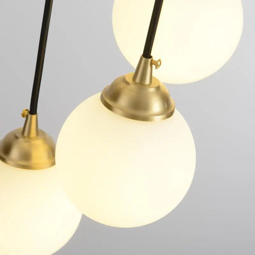 Art deco copper LED chandelier for elegant lighting - vue 7 sur 8