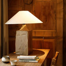 Japanese wabi-sabi style bedside lamp, luxury zen retro design