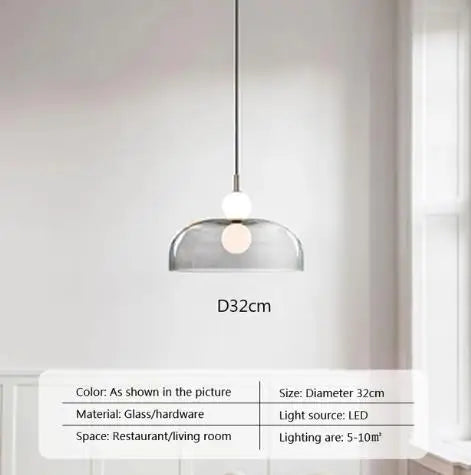 Nordic glass pendant light for modern interior decor