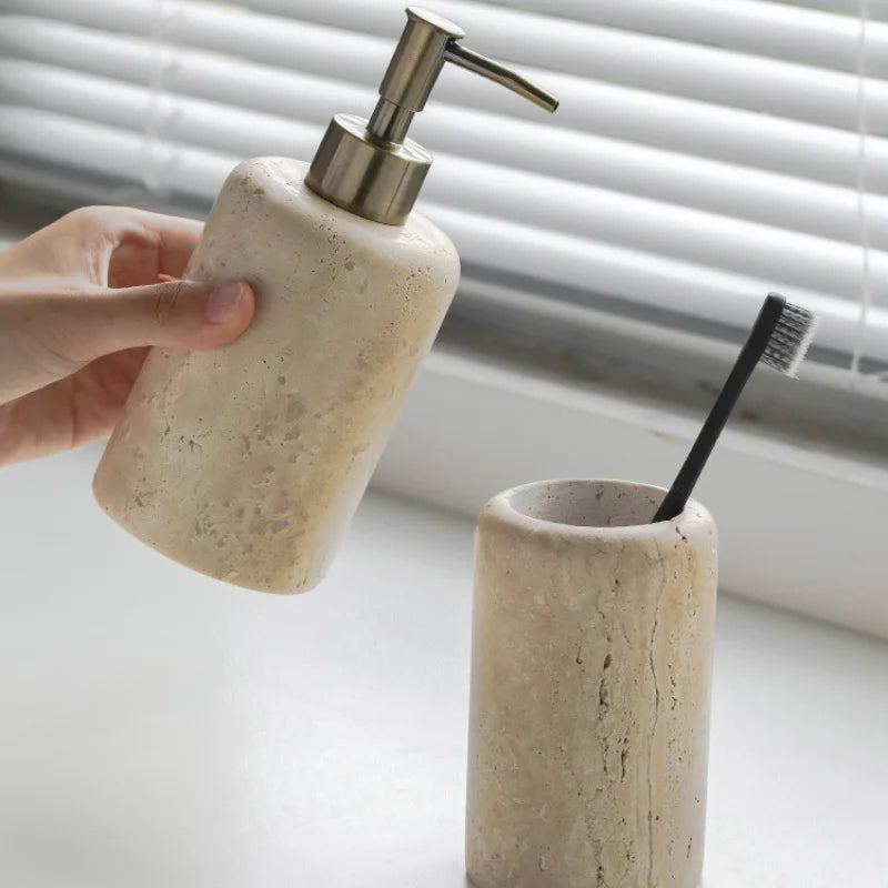 marble bathroom accessory set