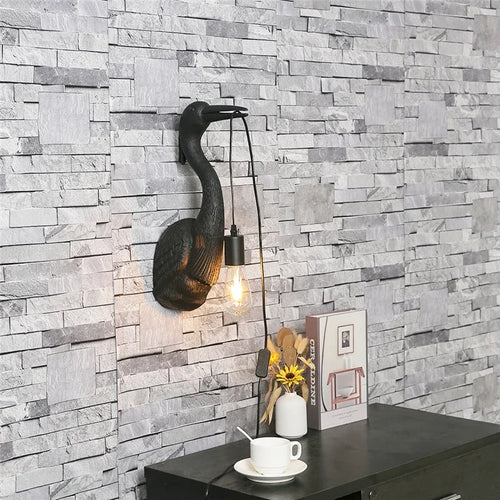 Modern nordic decorative small crane wall light - vue 5 sur 9