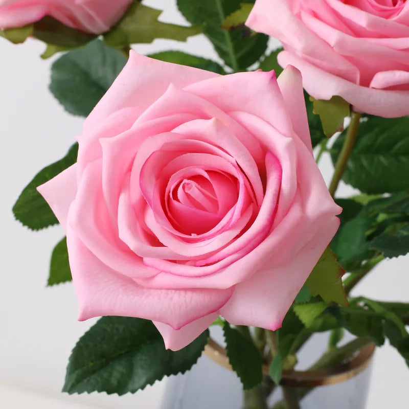 Artificial latex rose flowers for elegant decor