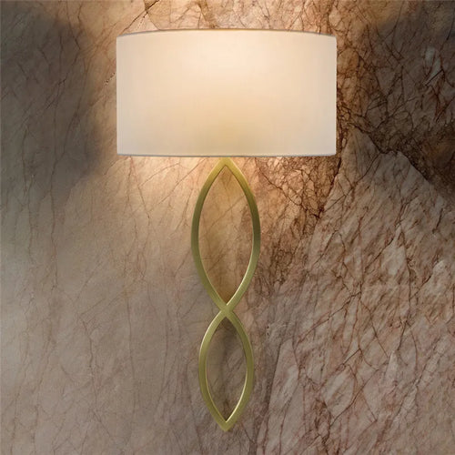 Caserta fabric circle wall light for interior decoration - vue 6 sur 15