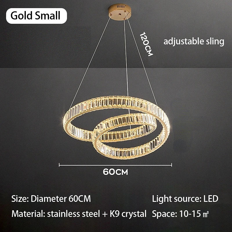 Luxury crystal LED chandelier pendant light