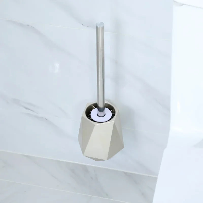 Silicone toilet brush with wall-mounted or freestanding holder - vue 7 sur 10