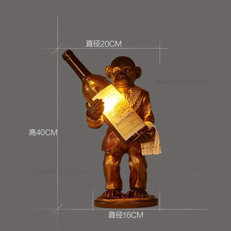Retro resin monkey lamp for vintage and loft decor