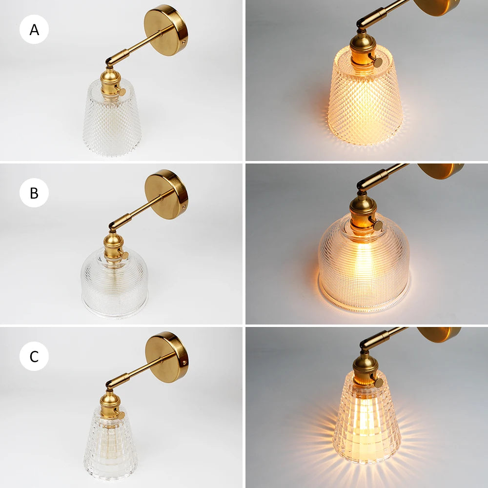 Modern glass and copper wall light for indoor lighting - vue 9 sur 9