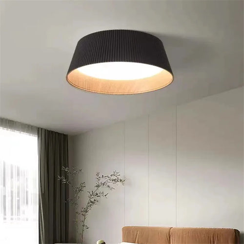 Round wood ceiling light wabi sabi minimalist design for interiors