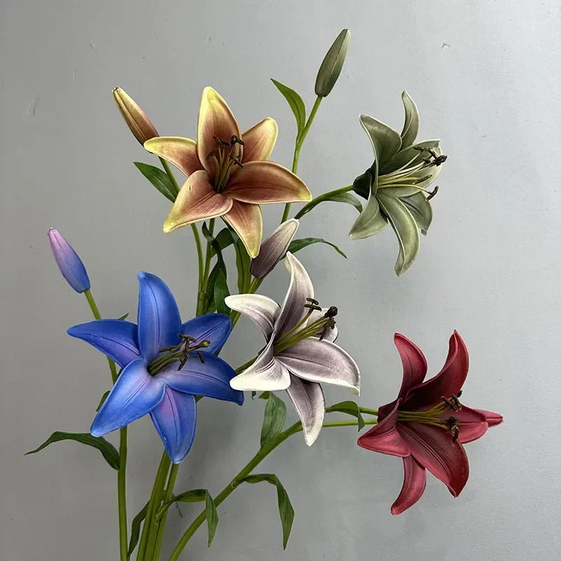 Artificial lily branch floral decoration for interiors