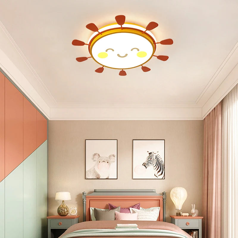 Round LED desk lamp for children and study