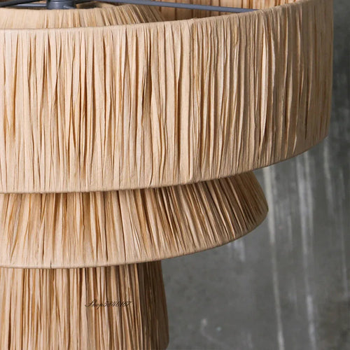 Handmade Japanese style rattan chandelier - vue 4 sur 17