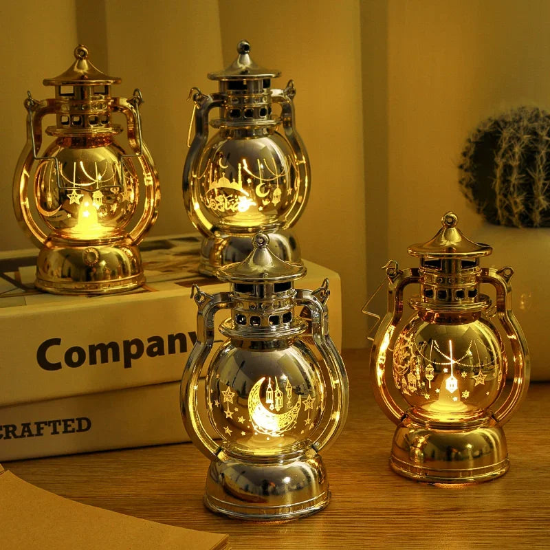 Eid Mubarak portable retro table lantern for festive decoration