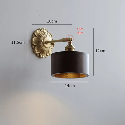 Iwhd walnut wood LED decorative nordic wall light - vue 11 sur 23
