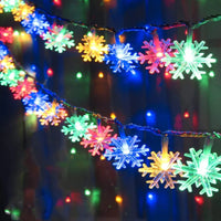 Christmas LED snowflake string lights festive decorations